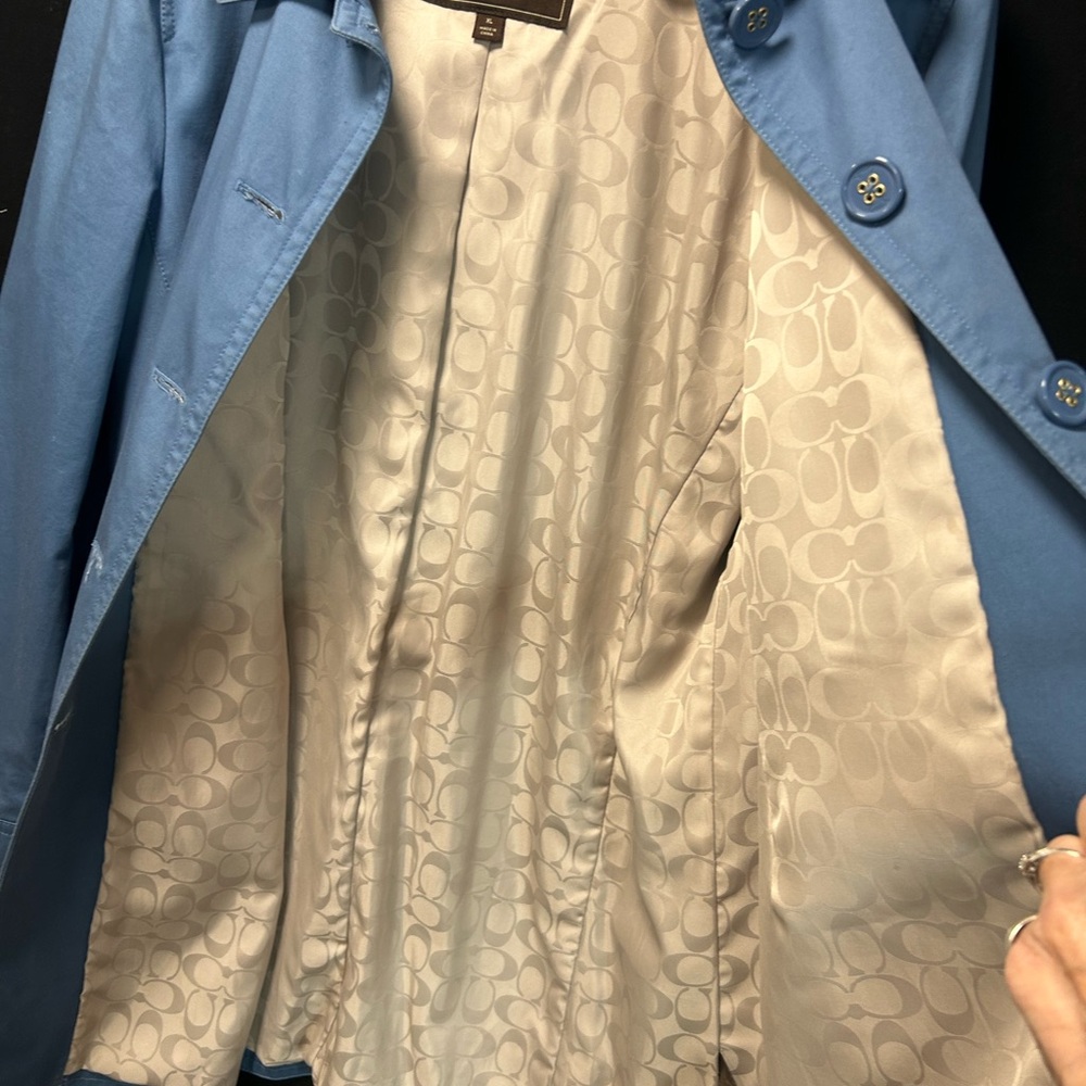Coach Light Blue Short Trench - Picture 5 of 11